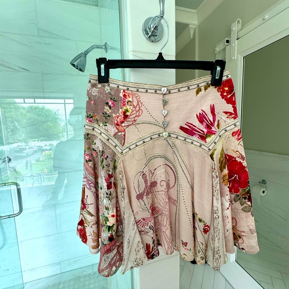 Camilla Dresses & Skirts - Camilla skirt with heart buttons in pink and red floral. Excellent condition.